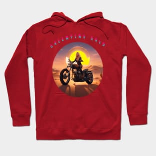 Galentines gal riding through the desert Hoodie